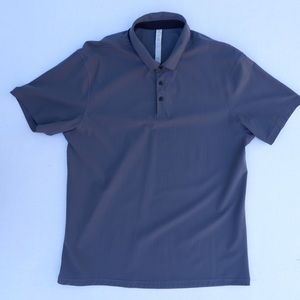 LULULEMON Evolution Polo Short Sleeve Mens Size XL Gray.
